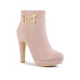 thumbnail image 1 of Unique Bargains Women's Round Toe Side Zipper Block High Heel Ankle Boots, 1 of 7