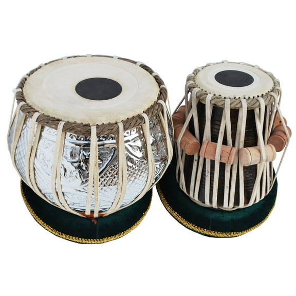 Sai Musical Sheesham Wood Tabla Set Silver Color - a Musical Instrument GREAT Sale Percentage On