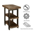 thumbnail image 4 of Alaterre Furniture Pomona Industrial Natural 2-Shelf Solid Pine Wood End Table with Metal Legs, Rustic Natural, 4 of 13