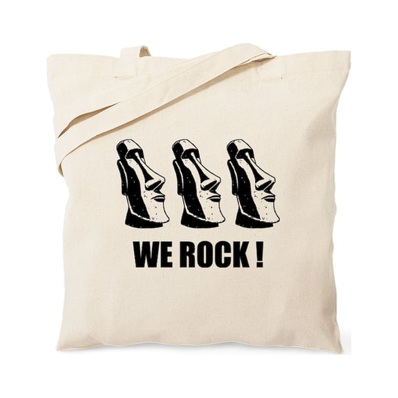 CafePress - Easter Island: We Rock Tote Bag - Natural Canvas Tote Bag, Cloth Shopping Bag