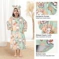 thumbnail image 4 of Dailycode Wearable Blanket Hoodie Oversized Sherpa Flannel Blankets with Pocket for 3-14 Year Old Cute Rabbit Hold Carrot, 4 of 7