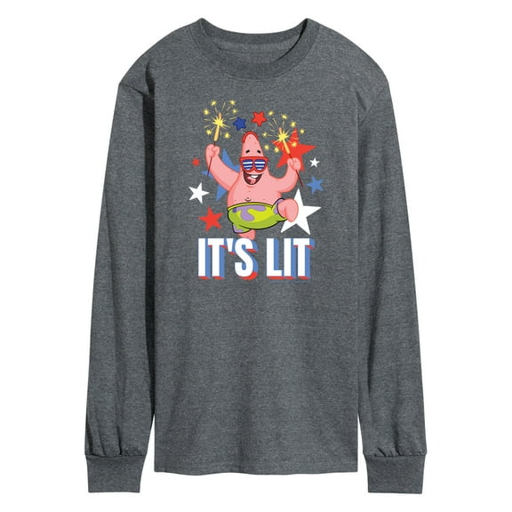 SpongeBob SquarePants - Lit Fireworks Patrick - Men's Long Sleeve T-Shirt