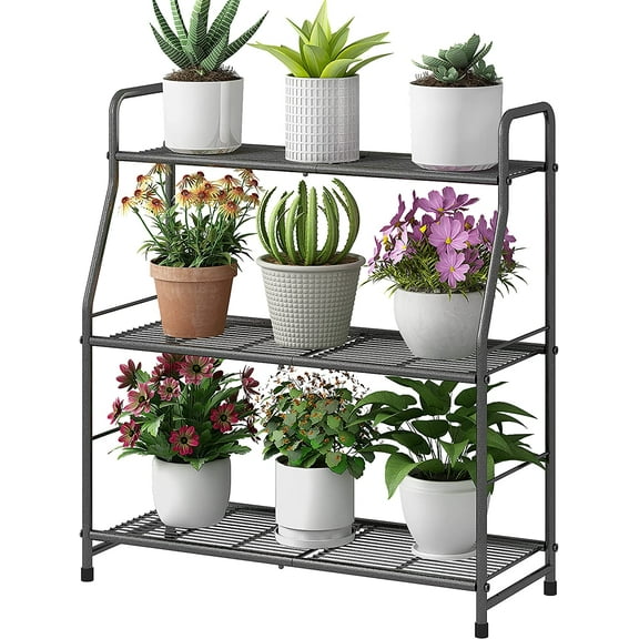 Plant Stand Outdoor Indoor 3 Tier Metal Waterproof Plant Shelf for Living Room Balcony Garden