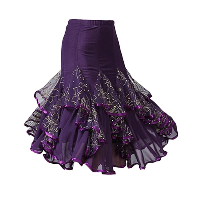 larga hasta mujer, , vestido de verano, de danza del vientre, traje de lentejuelas para , tango - Púrpura única Sunnimix Vestido de baile latino