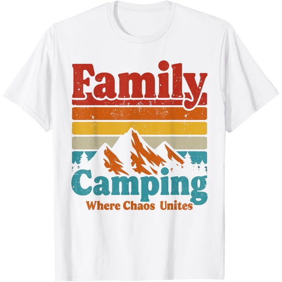 T-shirt Camping Family Camping Chaos Unites Happy Camper Crew T-Shirt mens t shirt,black,women,funny,misfits,men,journey