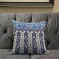 thumbnail image 3 of Amrita Sen Designs  16 x 16 in. Taj Garden Columns Duo Suede Zippered Pillow with Insert - Blue, Green & Grey, 3 of 5