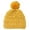 1-Yellow79, variant on Oiyii Toddler Girls Single‑Pom Knit Beanie Solid Winter‑Warmth Kids Headwear Daily‑Use Party Cap, Navy