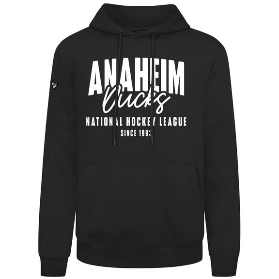 Men's Levelwear  Black Anaheim Ducks Podium Response Pullover Hoodie