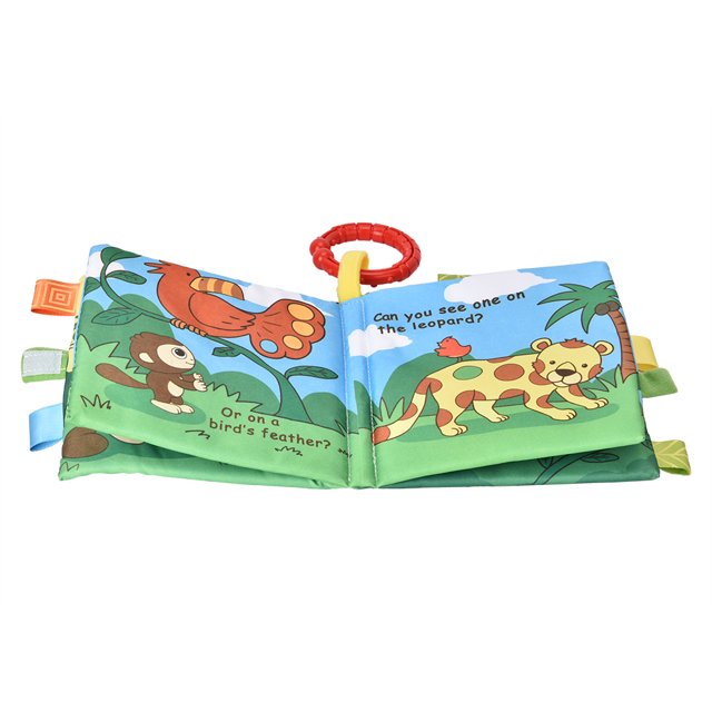Livre d'Histoires en Tissu Doux pour Bébés Sonnerie Attrayante, Contenu Riche, Motif Adorable Livre pour Bébé Réutilisable