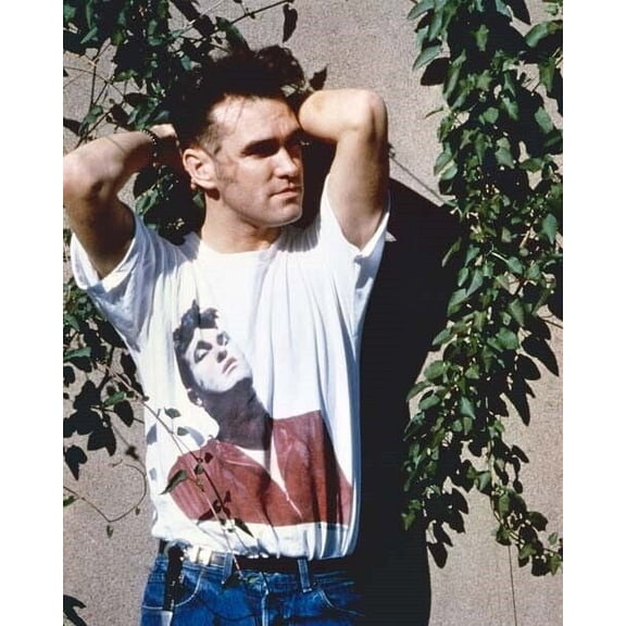 Morrissey 1980's portrait in white t-shirt 4x6 photo inch poster 80's legend