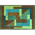 thumbnail image 1 of Ahgly Company Indoor Rectangle Abstract Turquoise Blue Modern Area Rugs, 5' x 8', 1 of 4