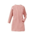thumbnail image 1 of FAIWAD Hauts Tricotés Mi-Longs pour Filles Manches Longues Côtelées Col Rond Collants Automne Hiver Robe Moulante Extensible, 1 of 2
