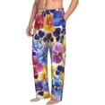 thumbnail image 6 of Rateoe The Garden Tricolor Pansy Flower Pattern Men’s Ultra-Soft Comfy Pajama Lounge Pants Sleepwear,Comfortable Lounge Wear,lightweight Pajamas, Casual Home Wear-Large, 6 of 6