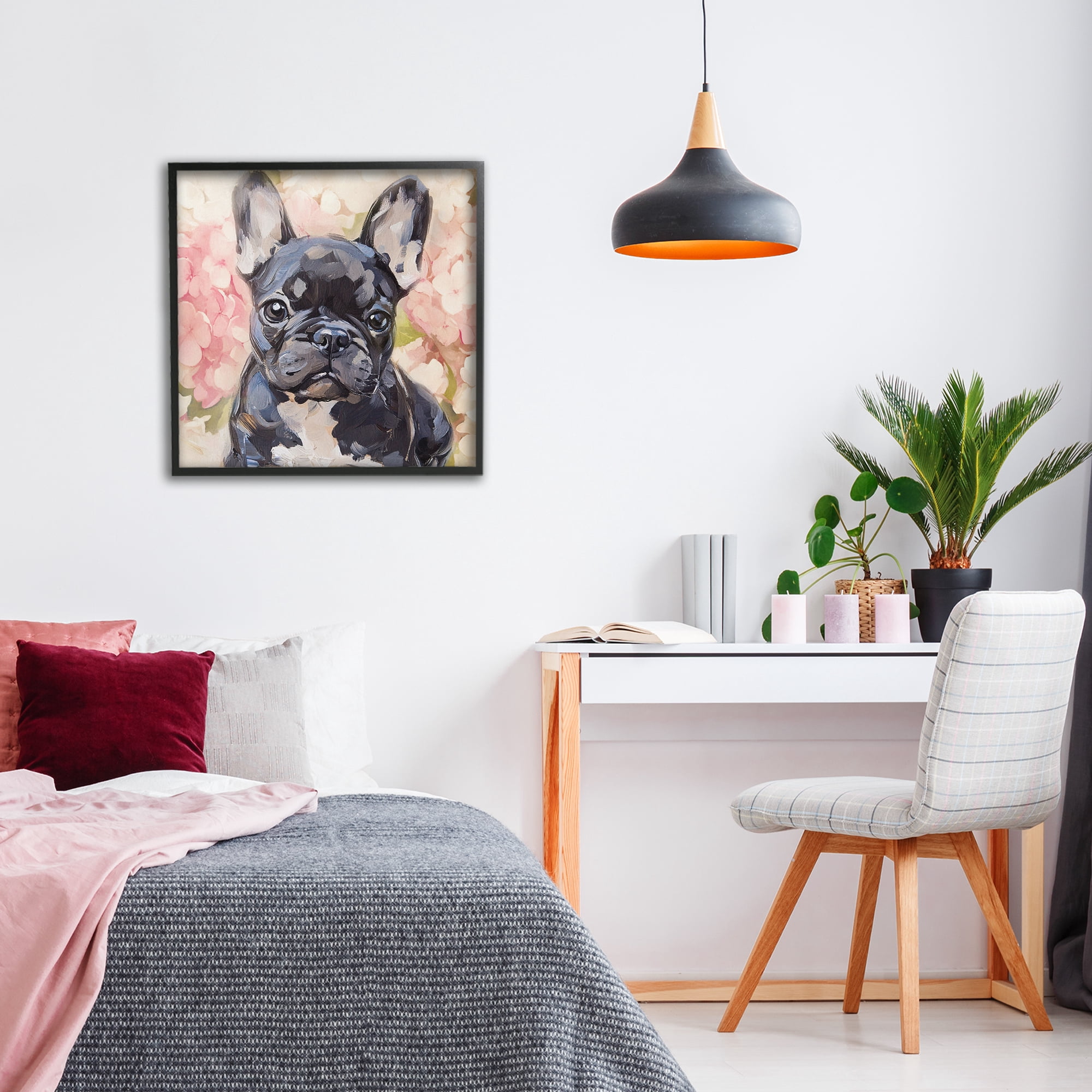Stupell Industries Sweetest Little Bulldog Black Framed Giclee Art, design by Tina LeCour
