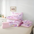 thumbnail image 6 of Homewish Dreamy Butterfly Twin Bedding Sets 7-Piece for Kids Girls, Chic Floral Flower Bedding Comforter Set, Cute Purple Pink White Sheet Sets, Super Cozy Room Decor, 6 of 8