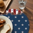 thumbnail image 3 of Country Star Farm Round Placemats Set of 8 for Dinning Tables,Heat-proof Braided Table Mats 15 Inch,Red Blue Patriots Stripe American Flag Washable Place Mat for Kitchen Restaurant Party Table Decor, 3 of 9