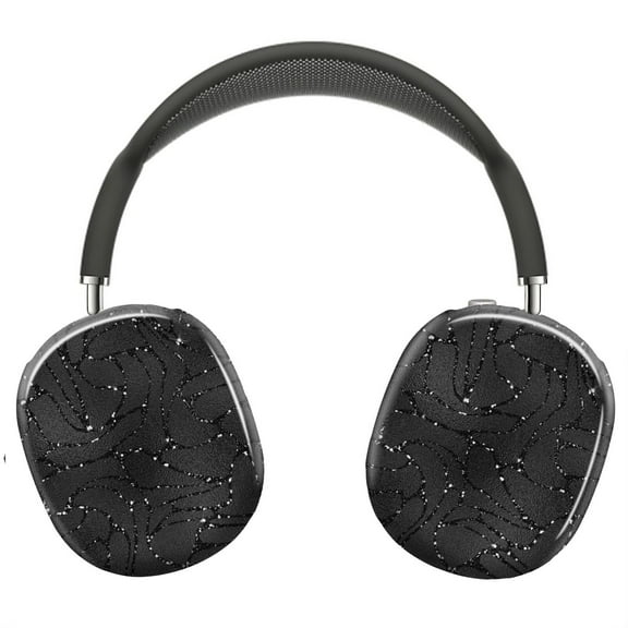 Protective Cover for AirPods Max Black Glitter=10 Headphones Aesthetic Print Snap On Cases