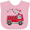 thumbnail image 3 of Inktastic Valentine Fire Truck with Cute Dalmatian and Hearts Boys or Girls Baby Bib, 3 of 4
