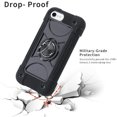thumbnail image 4 of Dteck Case for iPhone SE3/SE2/8/7/6S/6 4.7", Heavy-Duty Military Grade Rugged Case with Ring Stand & 3 Pack Screen Protectors for iPhone SE 2022 / SE 2022 / iPhone 8 / iPhone 7,Black, 4 of 5