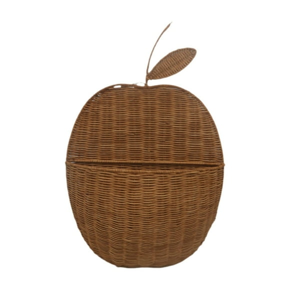 Cesta colgante de pared Cesta colgante de mimbre Macetas para flores Cocina Jardín Ratán Construcción robusta Cesta colgante tejida para puerta manzana