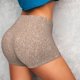 thumbnail image 4 of Fotbe Beige Sparkling Glitter Shorts Sin Costuras – Shorts Deportivos de Cintura Alta para Mujer, Elásticos para Gimnasio, Yoga, Running o Ciclismo-X-Large, 4 of 8