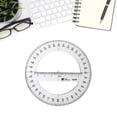 thumbnail image 3 of 25cm Round Protractor Ruler 360 Degree Circles Protractor Full Center Angles Plastic Math Measuring Tool School Supplies, 3 of 8