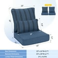 thumbnail image 3 of Aoodor 22"x24" Dark Blue Stripe Patio Chair Cushions Set, Memory Foam Outdoor Seat Cushions (Set of 2 Seats, 2 Backs, 2 Lumbar Pillows), 3 of 8