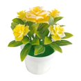 thumbnail image 2 of Yellow Artificial Potted Flower Plant for Indoor Outdoor Decor, By Meiiso, Large Inventory!, 2 of 9