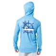 thumbnail image 2 of GH by Guy Harvey Men's Long Sleeve Performance Fishing Graphic Hoodie, Bonnie Blue, L, 2 of 6