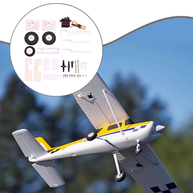 Tren de aterrizaje para avión RC, rueda de nailon, fácil instalación, accesorios ligeros, repuestos, absorción de impactos para aeronaves, resistente. con servo de metal