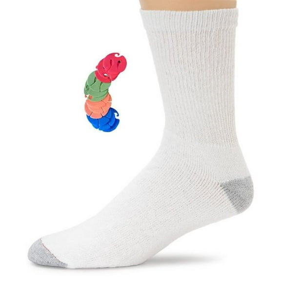 Hanes Men's Cushion Crew Socks 12-Pack (White) SIZE 6-12-grey sole