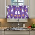 thumbnail image 2 of Yayeee Kitchen Curtains Tier Pair Light Filtering 27"x24" Rod Pocket Short Cafe Window Panel, Halloween Purple Ghosts, 2 of 6