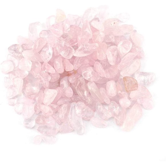 Tumbled Stone Chips Crushed Natural Crystal Quartz Small Crystal Tumble Gemstone 100g Bundle Bags(Pink)
