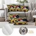 thumbnail image 6 of Sunflower Rooster Pillow Covers 2 Pack Vintage Farmhouse Animal Butterfly Floral Rustic Pillowcase Waterproof Outdoor Throw Pillow Cover for Patio Garden Square Cushion 20”x20”, 6 of 9