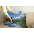thumbnail image 3 of Ambesonne Nature Throw Pillow Cover 2 Pack, Mountain Lake Scenery, 24", Blue White Green, 3 of 6