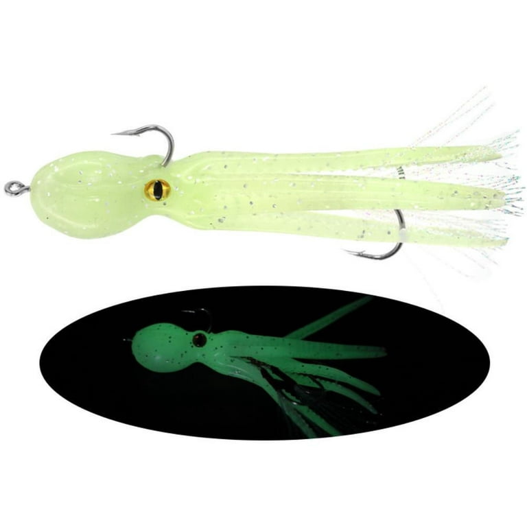 1 piece 20g Saltwater Squid Soft Bait 3D Eyes Glow Octopus Fishing Lure  with 9g Blade Fishing Hook For Sea Fishing - AliExpress