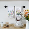thumbnail image 2 of Pink Wildflowers Spring Kitchen Towels Dish Towels Set of 2,Bloom Grey Buffalo Check Plaid Hand Towels 18x26 Inch Drying Dishcloth,Farmhouse Home Seasonal Spring Decorations AD327, 2 of 6