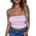 thumbnail image 2 of Nmnitkp Tube Tops for Women Show off your Figure Women's Crop Top High Cost Performance Tube Tops Sleeveless Stretchy Solid Strapless Stripe Printing Tube Top（Plus Size）, 2 of 4