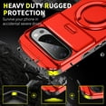 thumbnail image 4 of Compatible with Google Pixel 10 Pro XL Case with Camera Lens Slide Cover Magnetic Ring Stand [Compatible with MagSafe] Shockproof Heavy Duty Military Phone Case for Google Pixel 10 Pro XL,Red, 4 of 10