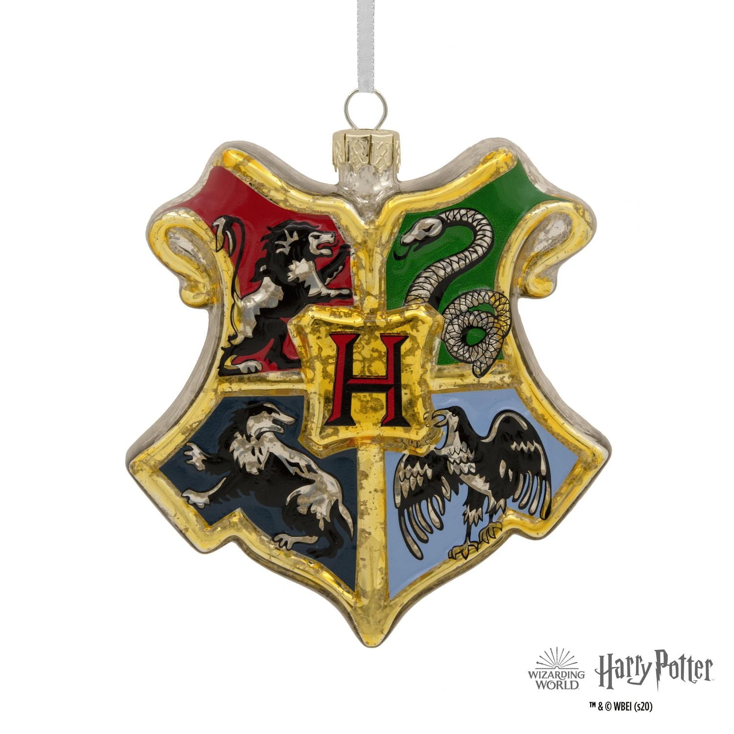Décoration Hallmark de Noël (Écusson Poudlard, Harry Potter, verre soufflé)