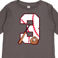 thumbnail image 4 of Inktastic Baseball Third Birthday Three Years Old Boys or Girls Long Sleeve Toddler T-Shirt, 4 of 5