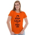 thumbnail image 4 of Keep Calm Fish On Fishing Enthusiast Womens Fitted Plus Size Graphic Tee Brisco Brands 2X, 4 of 5