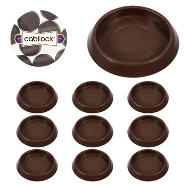 Non Slip Furniture Pads - Brown Round Rubber Anti Skid Caster Cups Leg Coasters - Couch, Chair, Feet, and Bed Stoppers