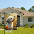thumbnail image 2 of AMHNF Adorable Dog with Blue Butterfly Linen Garden Flag for Spring Summer Home Outdoor Garden Yard Door Decor 12x18 inch, 2 of 5