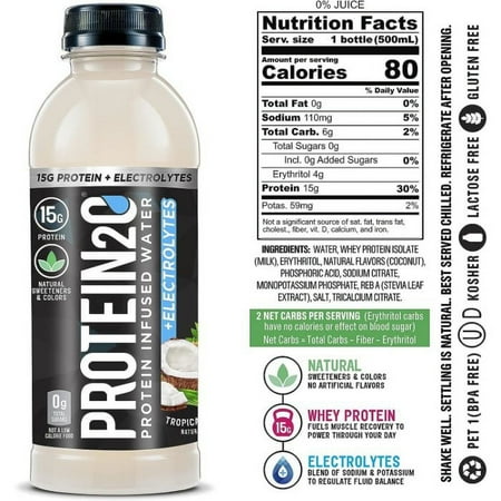 PROTEIN2O BEV TROPICAL COCONUT 16.9 FO - Pack of 12
