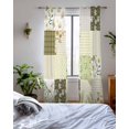 thumbnail image 3 of Spring Floral Sheer Curtains 63 Inch Length 2 Panels Set for Living Room/Bedroom, Yellow Flowers Botanical Patchwork Grid Bohemia Kitchen Curtains Grommet Curtains Window Treatments 42"x63"x2, 3 of 7
