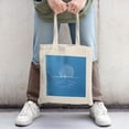 thumbnail image 2 of Stylish Canvas Tote Bag with Blue Background and White Sun Horizon Design - Perfect for Shopping Travel and Parties, 2 of 4