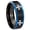 Black And Blue Step Edge, variant on 4 Maltese Cross Concave Black Tungsten Men Ring 10MM