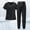 1# Black, variant on Scrub Sets for Woman 2026 Essential Jogger Scrub Set Nursing Uniform Stretch V-Neck Top & Drawstring Cargo Pants Wine M