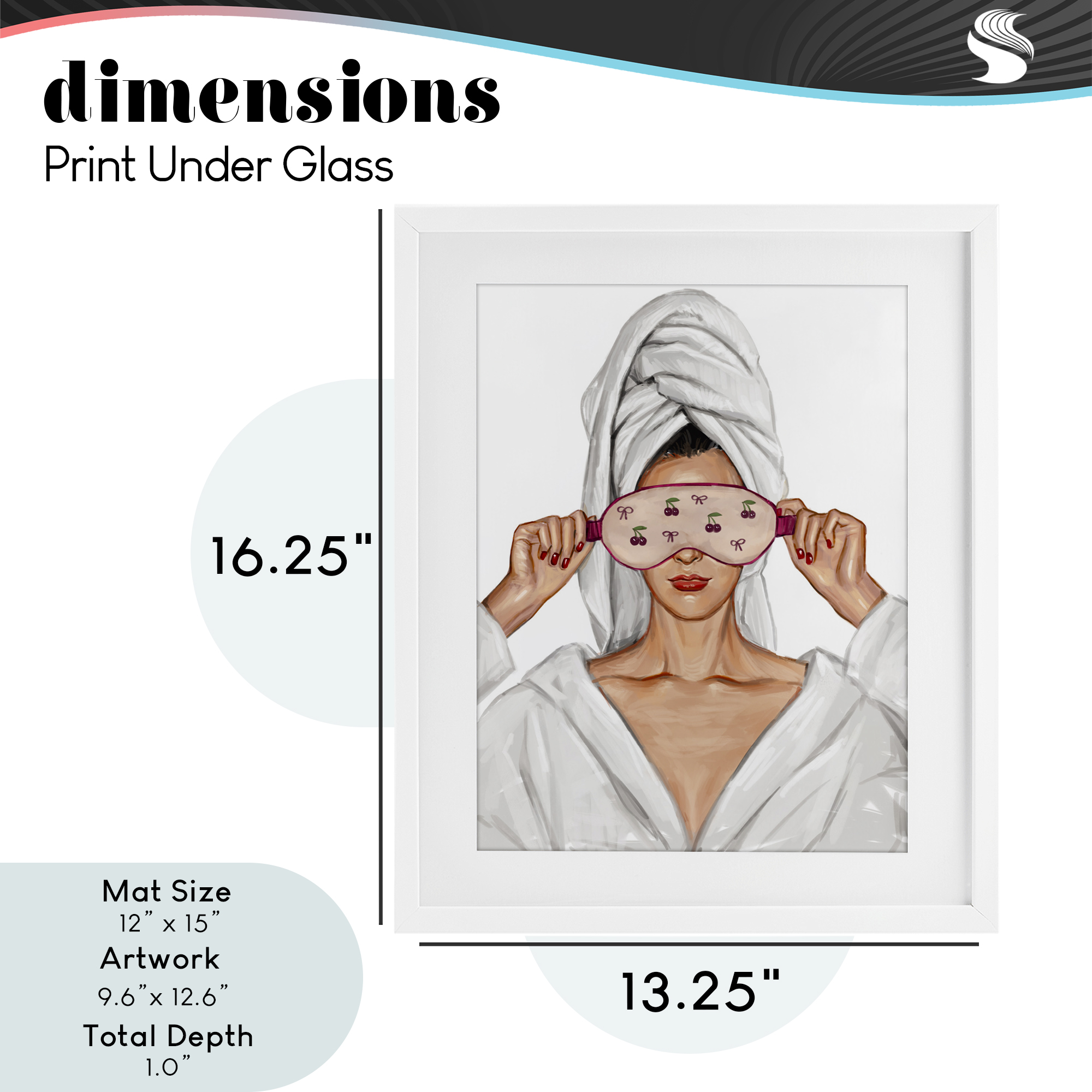 Cherry Eye Mask Fashionista White Framed Print Under Glass, design by Ziwei Li